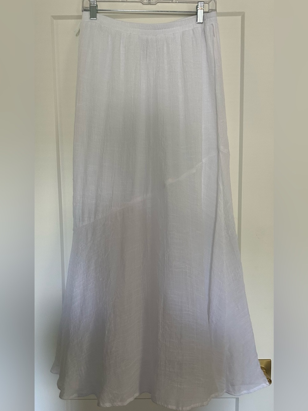 AB Studio White Flowing Maxi Skirt